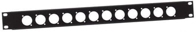 Adam Hall 19" rackpaneelvoor 12xXLR - 1HE staal - Rack paneel