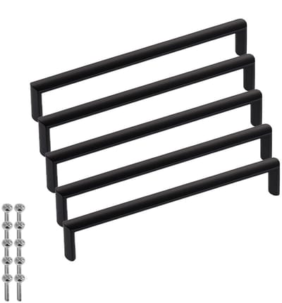 SOTECH 5 stuks meubelgrepen BLACKLINE V BA 160 mm mat zwart (lengte 167 mm, breedte 12,5 mm, hoogte 27,5 mm) aluminium design kastdeurkruk