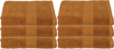 Atmosphera Badhanddoek Towelmaster - 6x - lichtbruin - luxe - 50 x 90 cm - katoen - 450 grams - badkamer handdoek