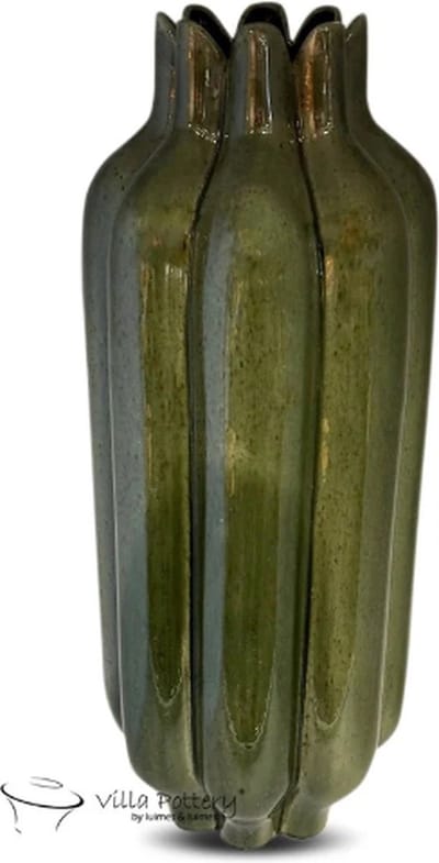 Vaas - Villa Pottery - Decoratie - Woondecoratie - Keramiek - Flowerpower 2_2 Green Reactive