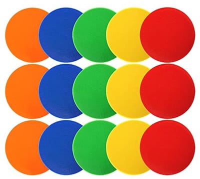 15 Stuks Poly Vinyl Vloerstippen - Antislip Rubberen Spotmarkers voor Training en Oefeningen