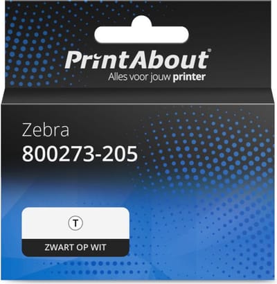 PrintAbout huismerk Etiket 800273-205 Zwart op wit (76 mm x 51 mm) 12 rollen Geschikt voor Zebra
