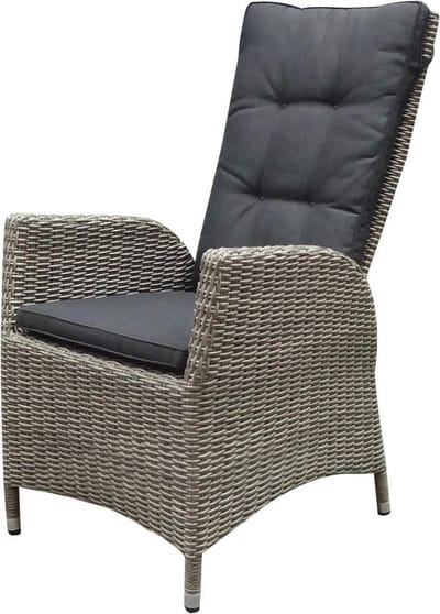 Menorca dining tuinstoel verstelbaar grijs wicker
