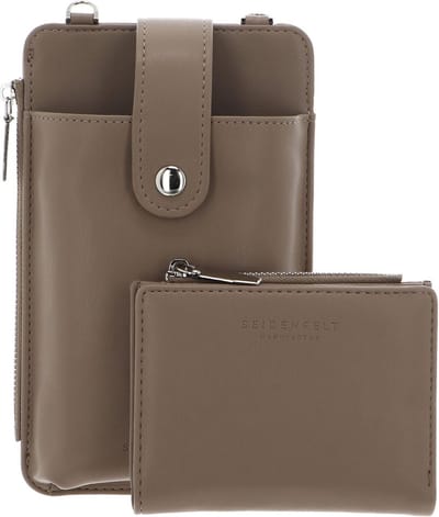 SEIDENFELT MANUFAKTUR Telefoontasje Portemonnee Medja Cellphone Bag Structure Powder Taupe