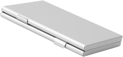 Booso Aluminium SD and TF Card Holder, Double Layer, Capacity with EVA Slots for 6 SD Cards and 12 TF Cards, Aluminum Alloy + EVA