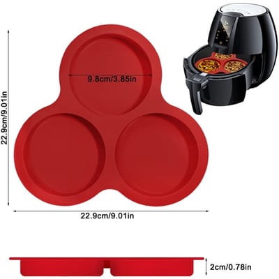 Dailygoods- Luchtfriteuse Bakpan Antiaanbak - 3 Holtes - Siliconen - Geschikt voor 6QT - Eivorm - Eenvoudig Schoonmaken - Ei Mal