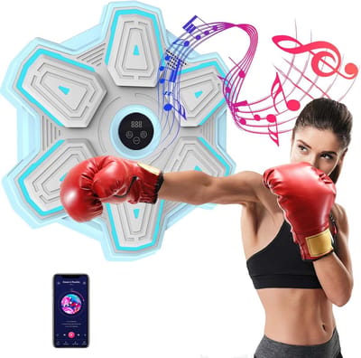 Boxing Machine - Boksmachine - Muzikale Boxmachine - Intelligente met 8 Snelheden en Kleurrijke Lichten, Bluetooth Muziekmachine, Thuis Training/Stressverlichting, Geschikt voor Kinderen en Volwassenen