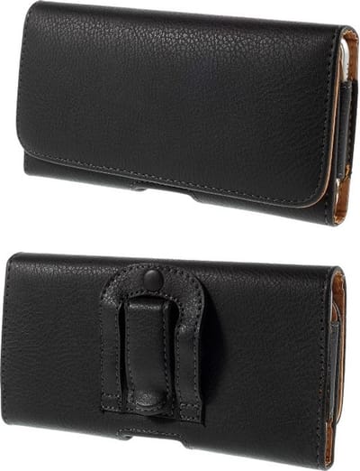 Telestore - Leren flip tasje hoesje + clip broekclip - riem hoesje - broek clip - Hoesje voor op het werk - Telefoonhoesje geschikt voor Samsung Galaxy S22