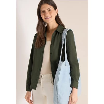 Blouse met lange mouwen, structuur en knopen