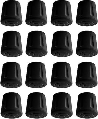 16 x stoelglijders van EPDM-rubber voor ronde meubelpoten - Vloerbeschermers