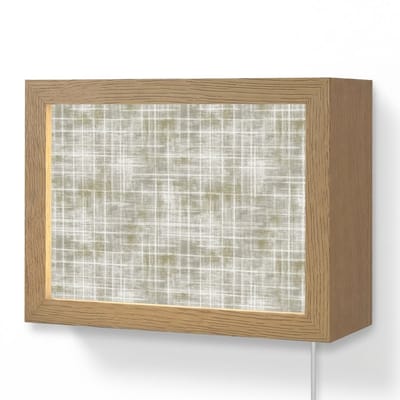 Wandlamp 20x15 cm - Oplaadbaar - Linnen - Patroon - Groen - Wandlampen binnen woonkamer - Slaapkamer lamp met kabel - Decoratieve nachtlamp - Vloerlamp snoer