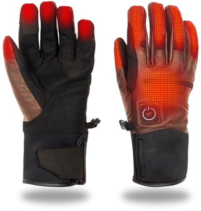 HeatPerformance® NATURE - verwarmde handschoenen - paardrijden - wandelen - fietsen - dames - cognac | maat M