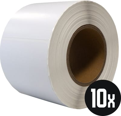 DULA Compatible Zebra Labels 100x85mm - 1000 etiketten per rol - kern 76mm - Wit - Permanent - 10 rollen