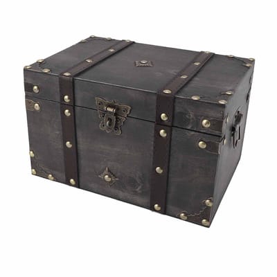 Dailygoods- Opbergdoos Vintage - Houten Aandenkistje - Decoratieve Sieradenbox - Scharnierend Deksel - 9,4 × 6,9 × 6,2 cm - Stevig en Duurzaam - Sieradenkist