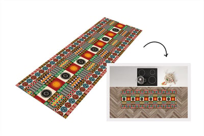 Keukenloper - Loper keuken - Patronen - Maya - Details - Zuid-Amerika - 150x50 cm - Keukenloper vinyl