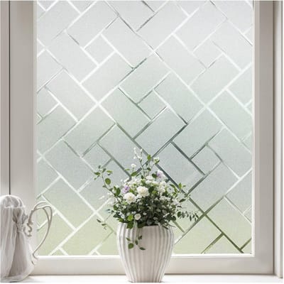 Privacy raamfolie - Mat glasfolie - Meer privacy - Statische hechting - 44.5x200cm - Geruit