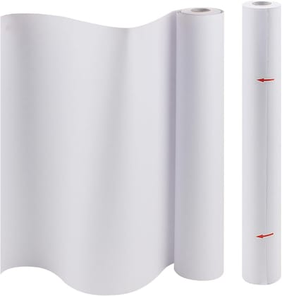 2 Stuks Witte Tekenpapier Rol, 44cm x 25m Vervangingsrol voor Schilderen, Schetsen en Muurkunst