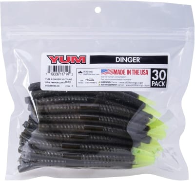 Dinger Kunstaas - Zacht Plastic Aas - Vissen Baars - Unieke Haaksleuf - 19 cm - Groene Pompoen