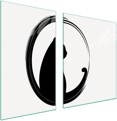 TMK ArtDeko - Snijplank en Beschermplaat - Glas - 100x52 cm - Kat