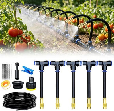 Tuinirrigatiesysteem - Bewateringssysteem Druppelirrigatie - Planten Water Geven - 360 Graden Instelbaar - 5 Meter - Zwart