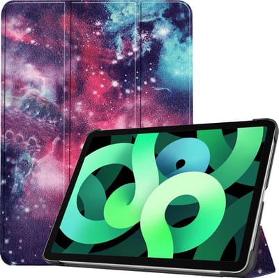 Hoes - Geschikt voor Apple iPad Air 4 (2020) - 10.9 inch - 4e Generatie - Dun & Stevig - Trifold Bookcase - Hard Cover - Hardcover Book Case - Tablet Hoesje - Galaxy