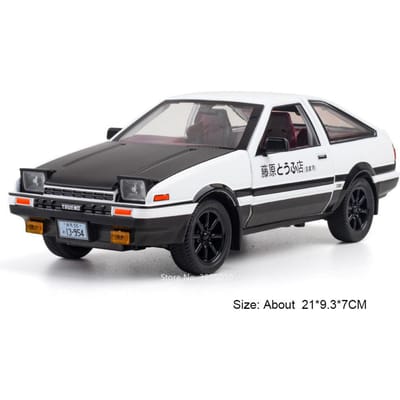 1:20 Toyota Ae86 Modelauto's Legering Speelgoed Voertuigen Met Stuur en Verlichting Muziek Pull Back Miniatuur Auto Voor Kind Volwassen Cadeaus
