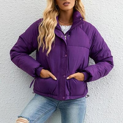 Klassieke Herfst- en Winterjas Dames Casual Rits Verdikte Jas Revers Zachte en Comfortabele Polyester Stoffen 2XL