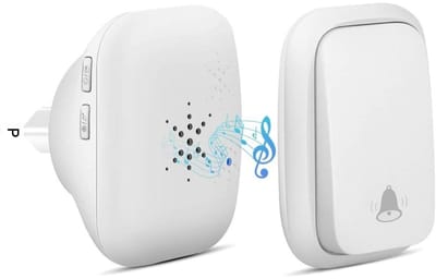 GELLDG Draadloze deurbel - Geen batterijen nodig - Plug and play - Waterdicht - Effectief bereik van 100 meter in open ruimtes - 38 beltonen - Volumeregeling in 4 standen - Wit