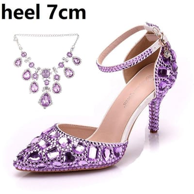Grote Maat Kwast Strass Bruidsschoenen 9 Dunne Hak Puntige Sandalen Luxe Strass Bruidsschoenen 40 beige