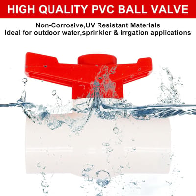 PVC Kogelkraan - Afsluitkraan Leiding - Water Reguleren - T-Handvat Ontwerp - 2 stuks 1/2 inch - Wit