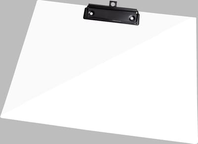 LPC Klembord clipboard kunststof - wit - A3 - staand - met zwarte draadklem