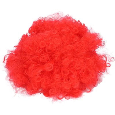 Perruque de Fête Couleur Innovante pour Adulte Halloween Coiffure Intéressante pour Troupe de Cirque FootballRouge rouge