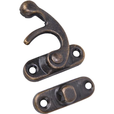 30 Stuks Haspelhaak Retro Stijl IJzeren Sluiting Haak Haspel voor Sieraden Cadeauverpakkingen 3,2 x 2,8 cm Geel Rechts left hook