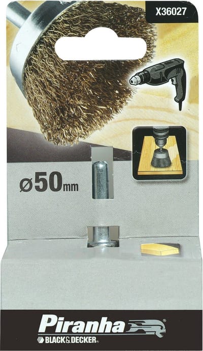 Piranha komstaaldraadborstel Ø 50 mm - Messing - Stift 6 mm
