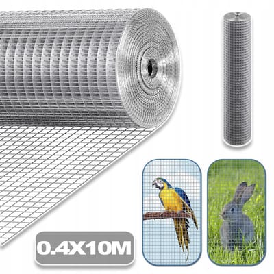 Gelast Draadgaas Van 40 cm X 10 m - 6 mm X 6 mm Openingen Gegalvaniseerd - Flexibel Gemakkelijk Te Knippen - Ideaal Voor Rattenwering Tuinafscheidingen Kieren En Spleten