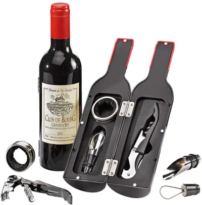 Doodadeals® Wijn accessoire set – Compleet Geschenkset – Wijnstopper & Wijnschenker – Perfect Cadeau