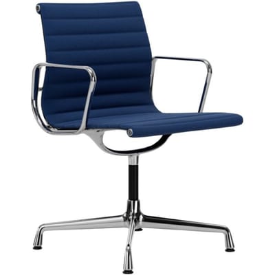 Vitra - Aluminium Chair - EA 104 - verchroomd - Hopsak - blauw/moorbruin