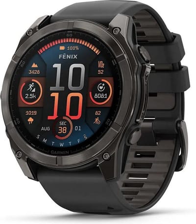 Garmin Fenix 8 Sapphire AMOLED 51mm - Carbon Gray DLC Titanium - Multisport GPS Smartwatch - Zwart/Grijs