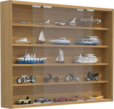 DailySupplies® Vitrinekast met Glas - Vitrinekasten Woonkamer - Bruin