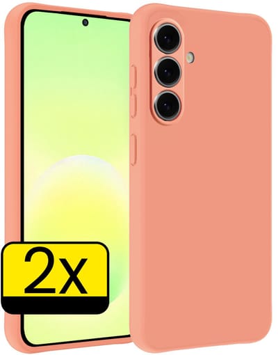Hoesje - 2 Stuks - Geschikt voor Samsung Galaxy A57 - Sterk & Shockproof - Case Siliconen - Back Cover - Telefoon Hoes - Telefoonhoesjes - Perzik