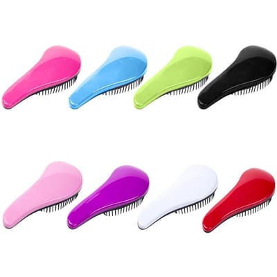 Brosse à cheveux démêlante avec poignée et peigne pour la douche noir