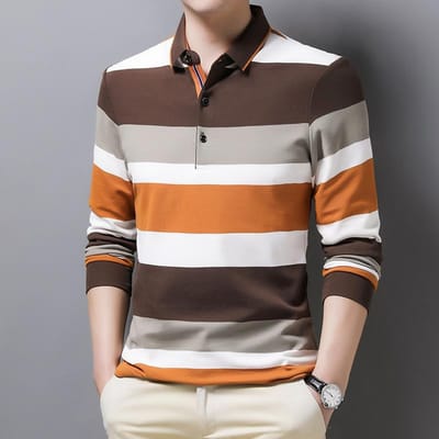 Xinjiang Katoen met Lange Stapel Heren POLO Shirt T-shirt met Lange Mouwen 2022 Herfst Koreaanse Stijl Casual Trendy Revers Herfst Top voor Heren XXXL white