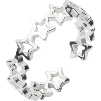Huitan Nieuwe Trendy Kleur Ster Open Ringen voor Vrouwen Minimalistisch Hol Design Mode Veelzijdige Meisjes Accessoires Sieraden resizable white