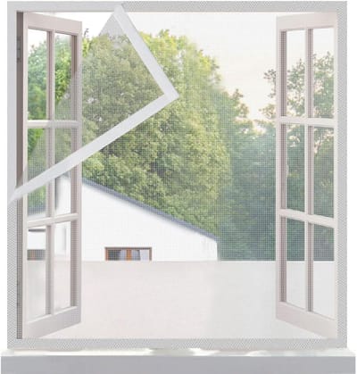 Vliegengordijn Hor - Raamhor Insectenhor - Insecten Buiten Houden - Zonder Boren Installatie - 125x165cm - Wit
