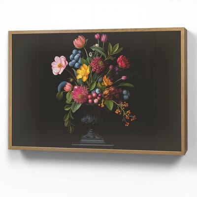 Wandlamp 100x70 cm - Oplaadbaar - Bloemen - Vrolijk - Vaas - Wandlampen binnen woonkamer - Slaapkamer lamp - Decoratieve nachtlamp - Vloerlamp draadloos