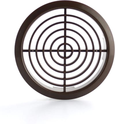 Ventilatierooster - Afzuigrooster Deur - Meubelventilatie - Weerbestendig Kunststof - Ø 70 mm - Bruin