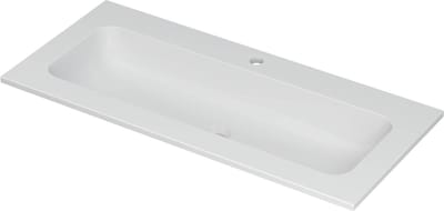 INK Aspekt wastafel porselein centraal met 1 kraangat, 100x45x1,5cm, mat wit