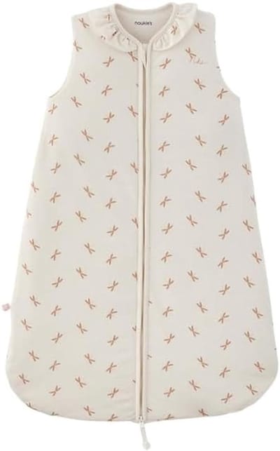 Slaapzak voor baby 0-6 maanden - TOG 1-2 - Comfortabele jersey slaapzak met ritssluiting - Wit en roze