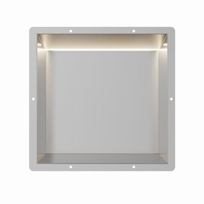 RVS Inbouwnis 30x30x10cm met tegelflens en RGB verlichting