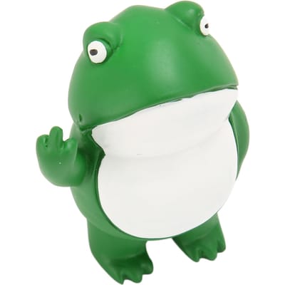 Statue de Grenouille Mignonne Doigt d'Honneur Grenouille Verte Figurine Sculpture de Grenouille Décor de Jardin pour Décorer green